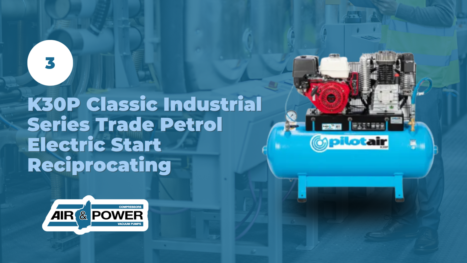 Pilot Air K30P Classic Industrial Series Trade Air Compressor 