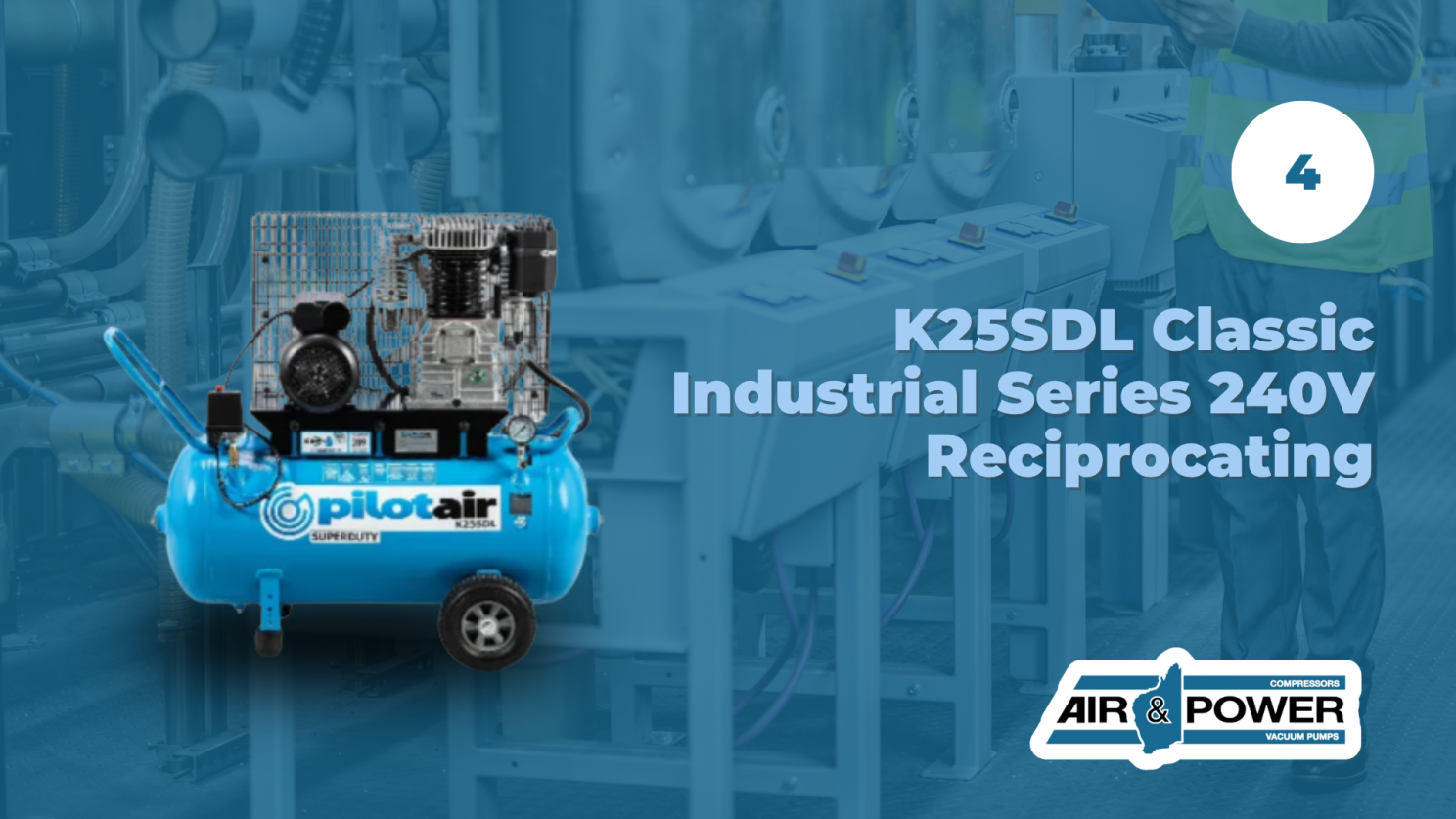 Pilot Air K25SDL Classic Reciprocating Air Compressor 