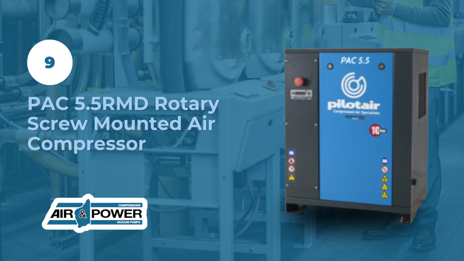 PilotAir Pac 5.5 RMD Rotary Screw Mounted Air Compressor 