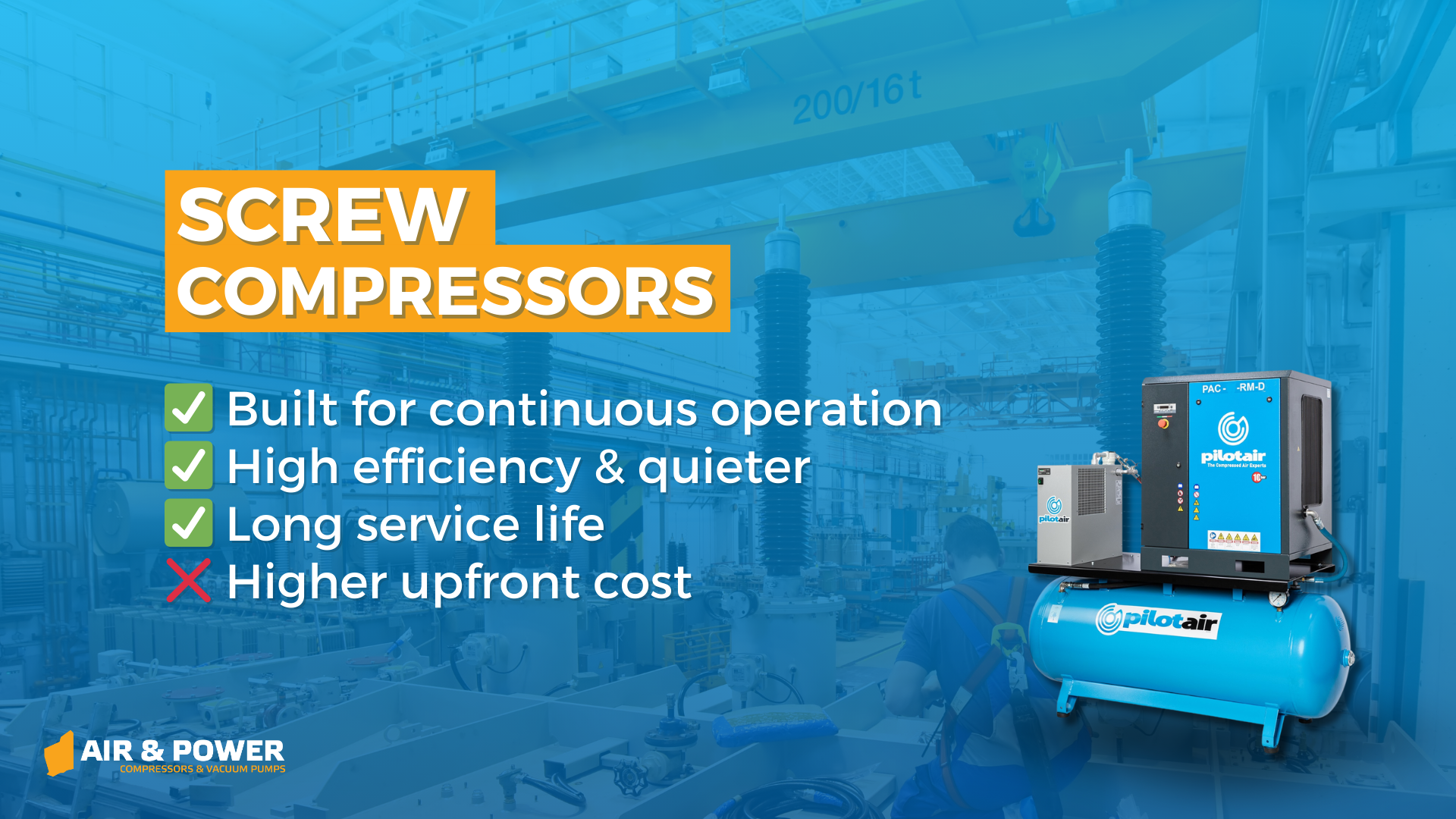 Pros and cons of screw compressors