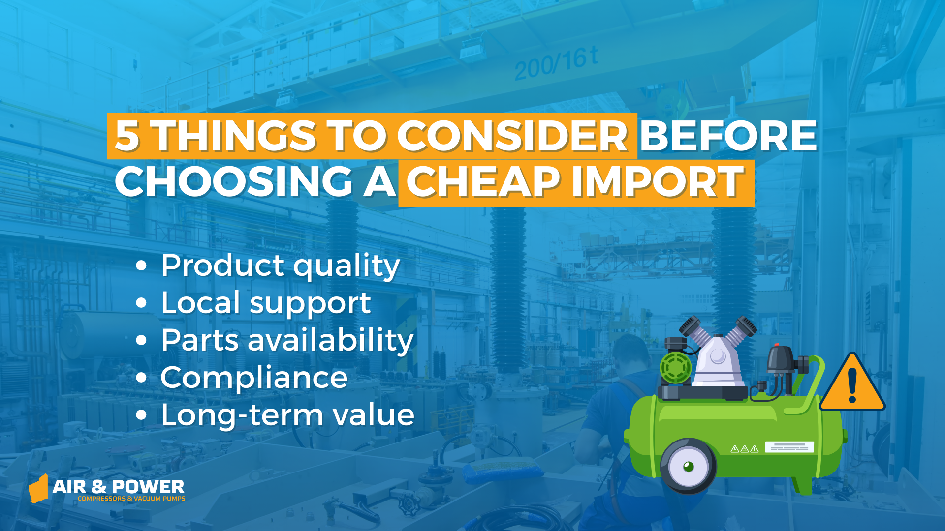 Consider before choosing a cheap imported compressor